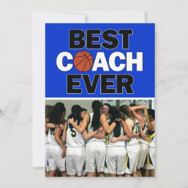 Blue Basketball Coach Best All Anpassningsbar Phot Tack Kort