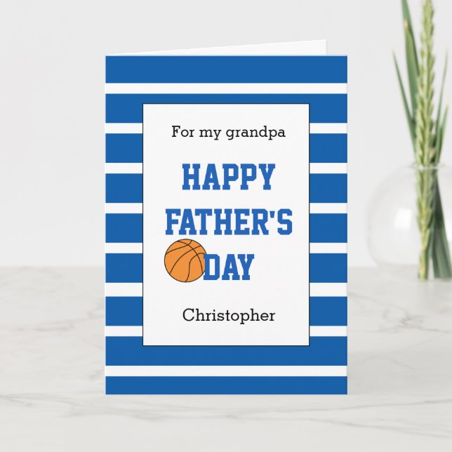 Blue Basketball Fars dag Grandpa Kort (Framsida)