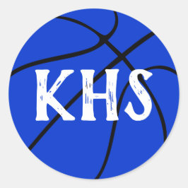 Blue Basketball Team Party, Pep Rally eller Scrapb Runt Klistermärke