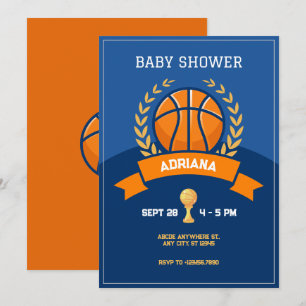 Blue Basketball trophy Baby-dusch Inbjudningar