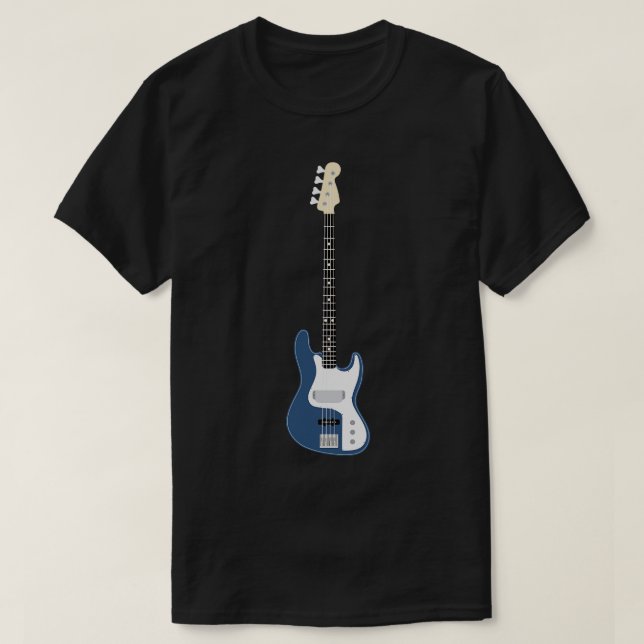 Blue Bass Guitar T Shirt (Design framsida)