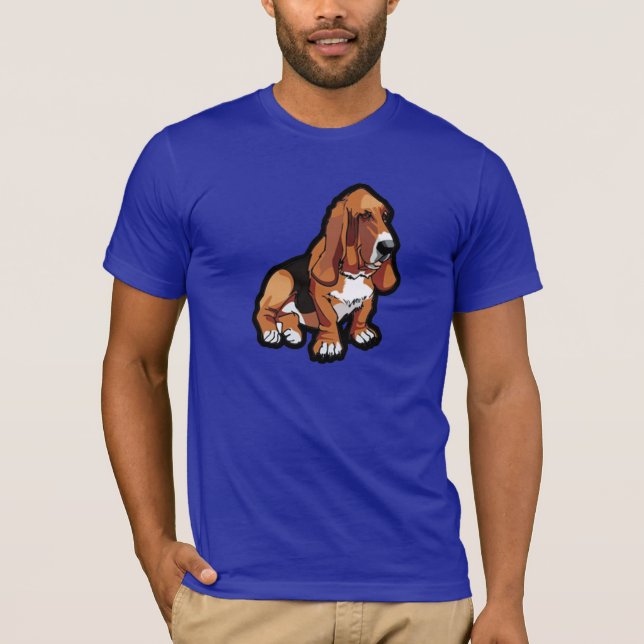 Blue Basset Hound T-shirt (Framsida)