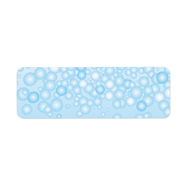 Blue Bath Bubbles Returadress Etikett (Framsidan)