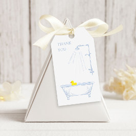 Blue Bathtub Gult Anka Baby Shower Välkommen Presentetikett