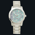 Blue Batik Tile I Armbandsur<br><div class="desc">Blommigt</div>