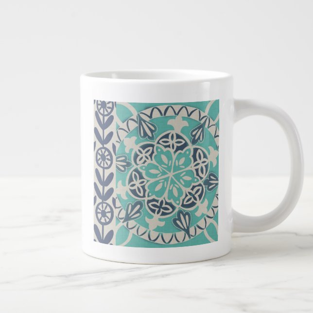Blue Batik Tile I Jumbo Mugg (Höger)