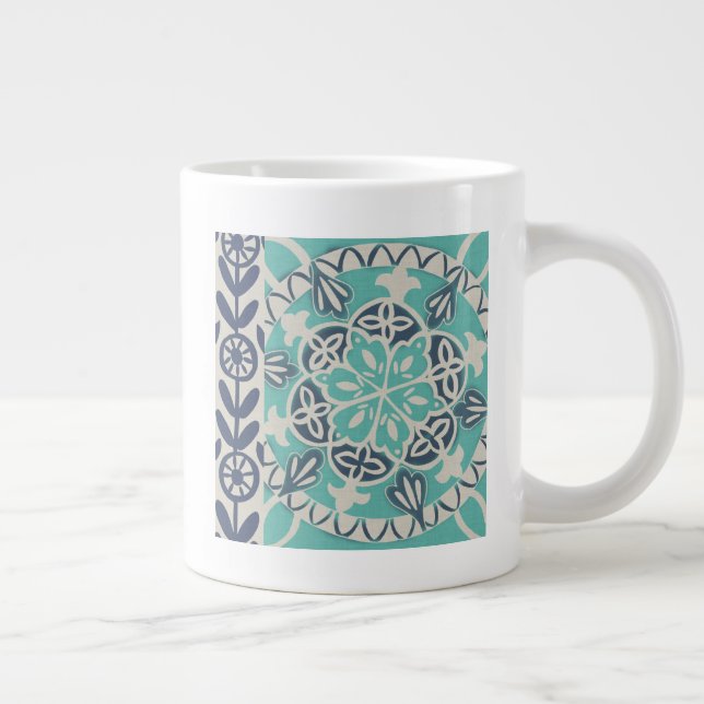 Blue Batik Tile I Jumbo Mugg (Höger)