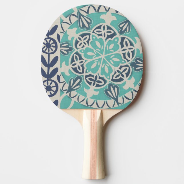 Blue Batik Tile I Pingisracket (Framsidan)