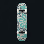 Blue Batik Tile I Skateboard Bräda 20 Cm<br><div class="desc">Blommigt</div>