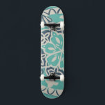 Blue Batik Tile I Skateboard Bräda 20 Cm<br><div class="desc">Blommigt</div>