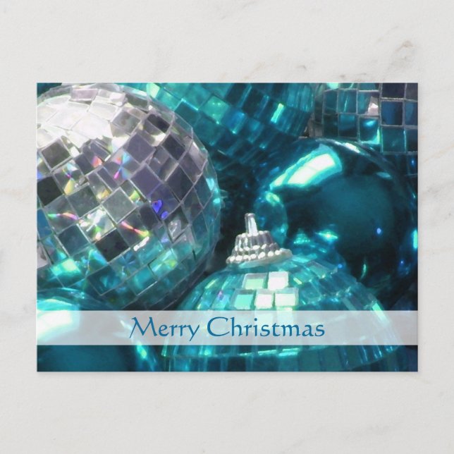 Blue Baubles 'God jul postkort Helg Vykort (Framsida)