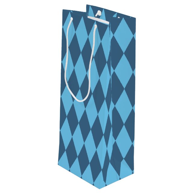 Blue Bavaria Rhombus Flagga Mönster (Baksidan Vinklad)