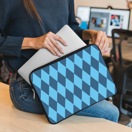 Blue Bavaria Rhombus Flagga Mönster Laptop Fodral