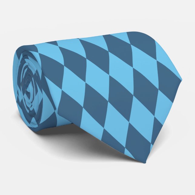 Blue Bavaria Rhombus Flagga Mönster Slips (Rullad)