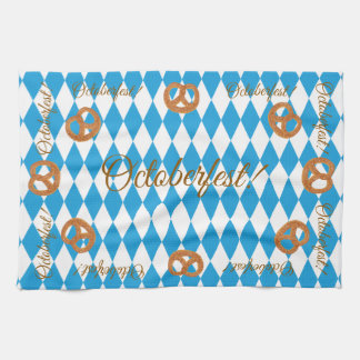 Blue Bavarian Oktoberfest Pretzels Kökshandduk