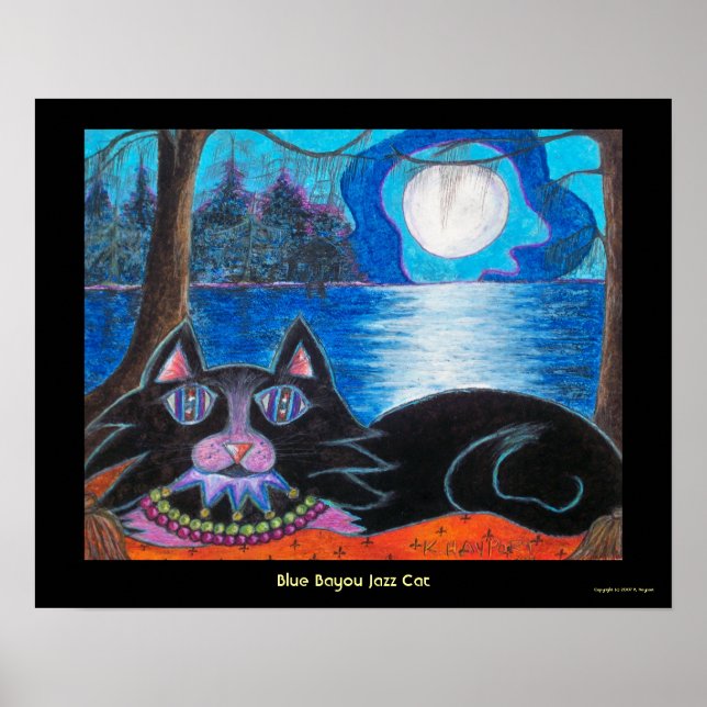 Blue Bayou Jazz Cat Poster (Framsidan)