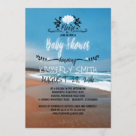 Blue Beach Baby Shower Inbjudningar