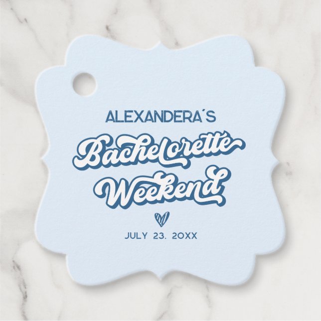 Blue Beach Bachelorette Party-förmån Gåvor Etiketter (Framsida)