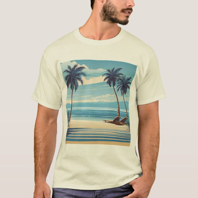 Blue Beach Bliss Tee - Serene Coastal Design (Framsida)