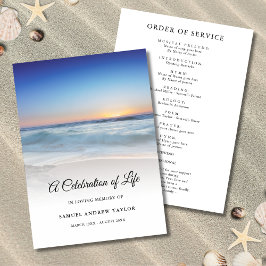 Blue Beach Firande i Life Funeral Program