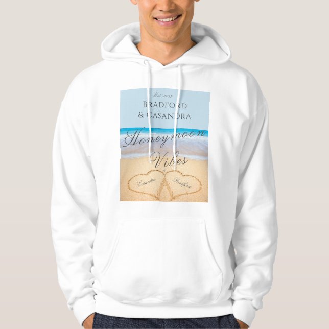 Blue Beach Honeymoon vibes Hoodie (Framsida)