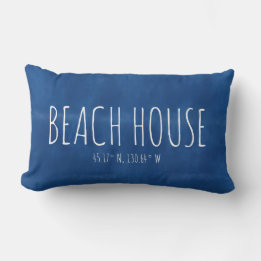 Blue Beach House anpassade koordinater Lumbarkudde