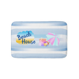 Blue Beach House Bath Mat Badrumsmatta