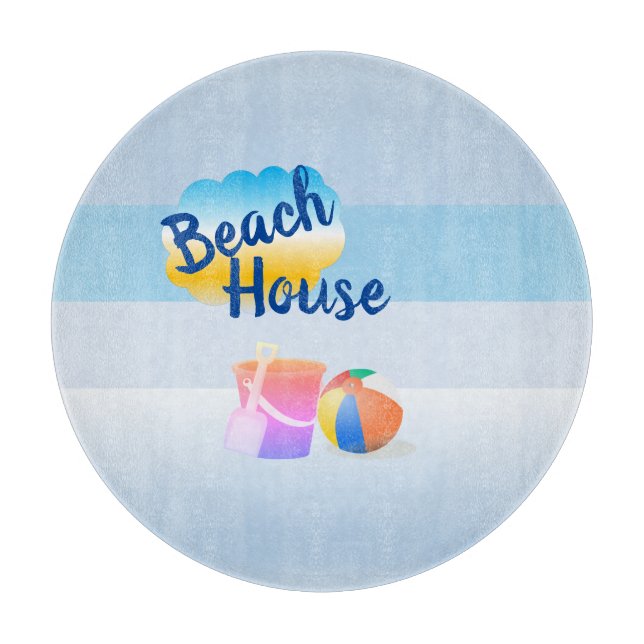 Blue Beach House Choppboard Board (Framsidan)