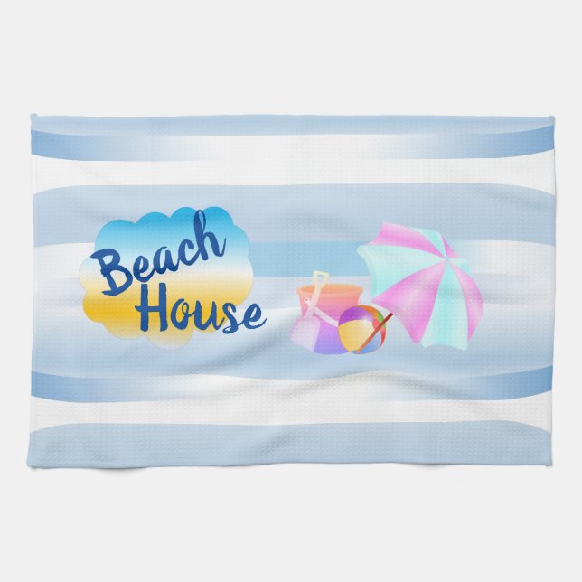 Blue Beach House Tea Towel Kökshandduk (Horisontell)