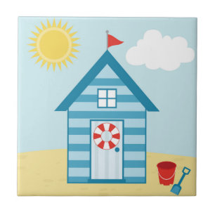 Blue Beach Hut Kakelplatta