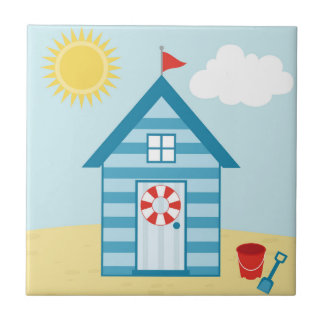 Blue Beach Hut Kakelplatta
