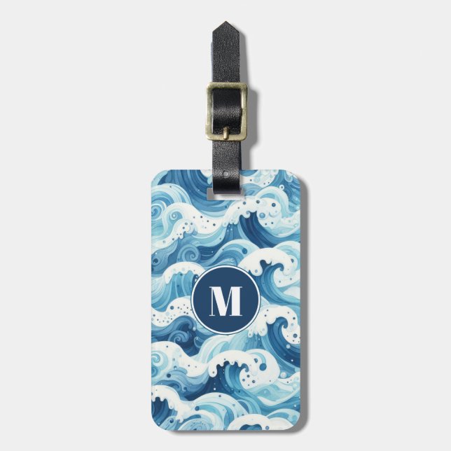 Blue Beach Luggage Tag Bagagebricka (Vertikal Framsida)