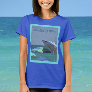 Blue Beach Parbrellas Photographic T Shirt