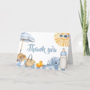 Blue Beach Summer Baby Shower Tack Kort
