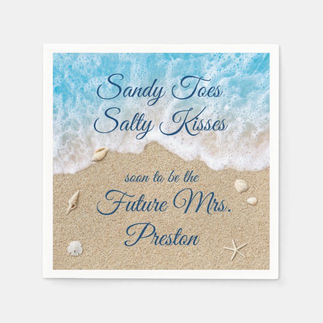 Blue Beach Vågar Möhippa Napkin Pappersservett (Framsidan)