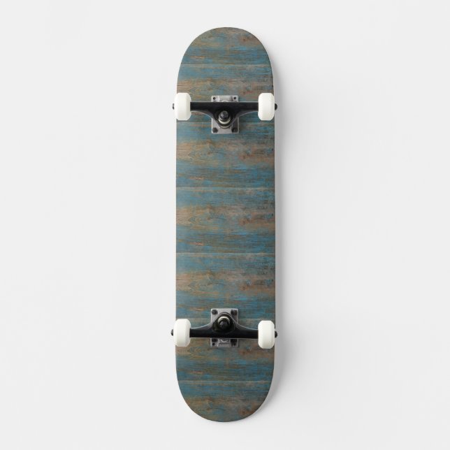 Blue Beach Wood Struktur Skateboard Bräda 21,5 Cm (Framsida)