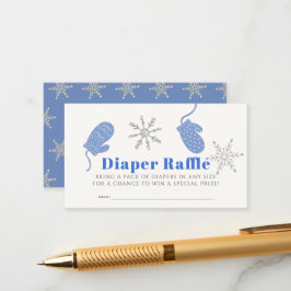 Blue Beanie Boy Shower Diaper Raffle Biljett Tilläggskort