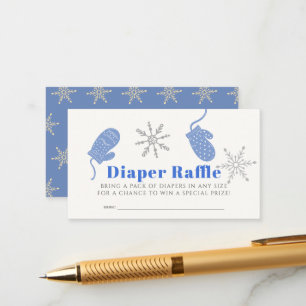 Blue Beanie Boy Shower Diaper Raffle Biljett Tilläggskort