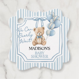 Blue Bear Baby Shower Gåvor Etiketter
