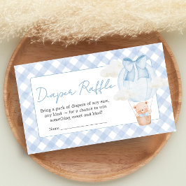 Blue Bear Bearly Wait Baby Shower Diaper Raffle Tilläggskort