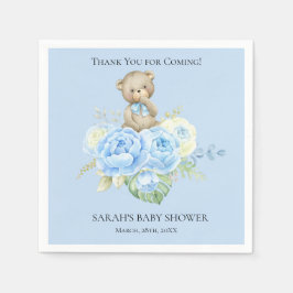 Blue Bear Boy Theme | Barnskötare Napkins Pappersservett