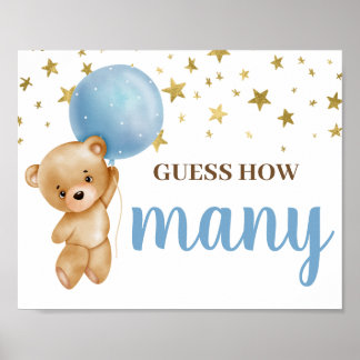 Blue Bear Gissa hur många tecken det finns Poster