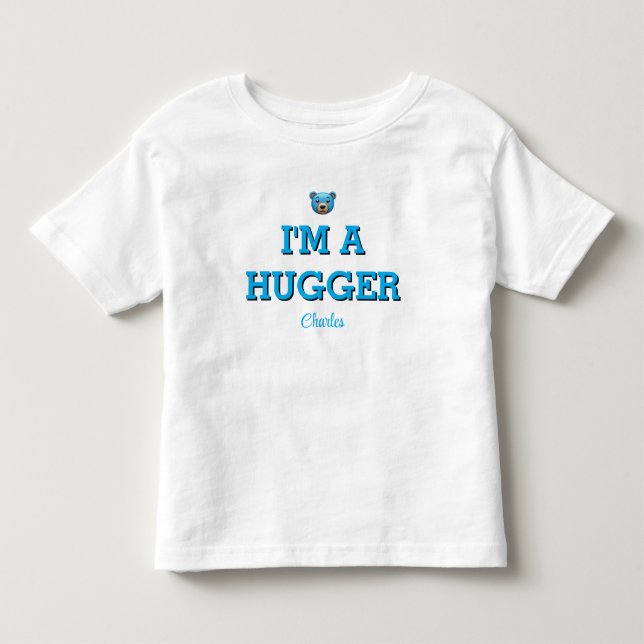 Blue Bear, jag är en Kramare Småbarn Boy T-Shirt (Framsida)