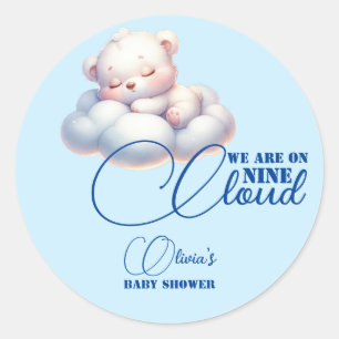 Blue Bear Vi är på molnet på nio babyskor Runt Klistermärke