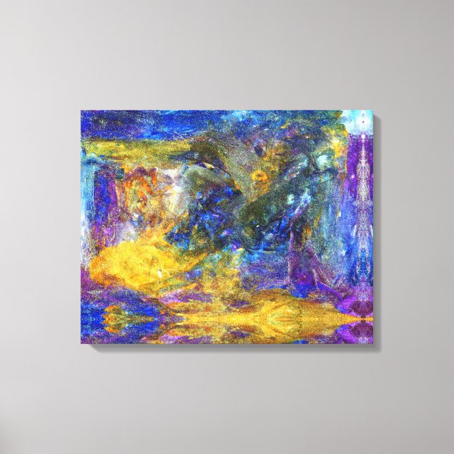 Blue Beast Running Canvastryck (Framsida)