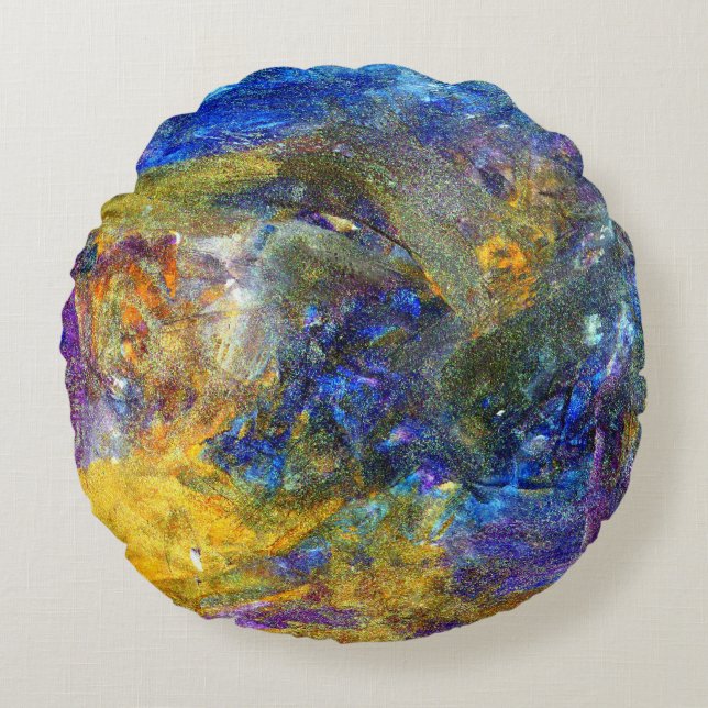 Blue Beast Running Rund Kudde (Framsidan)