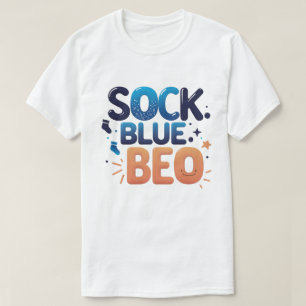 BLUE BED BED Modern Typography Art T Shirt