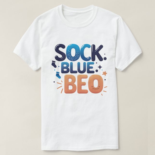 BLUE BED BED Modern Typography Art T Shirt (Design framsida)