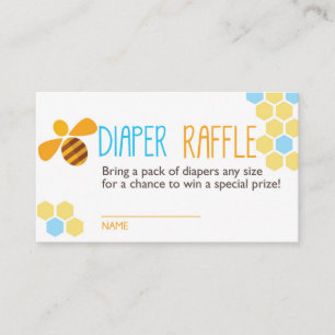 Blue Bee Diaper Raffle Biljett Tilläggskort