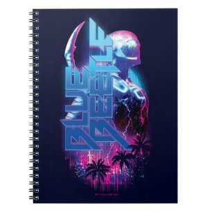 Blue Beetle Retrowave City Ljus Anteckningsbok